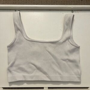 Ambiance White Ribbed Crop Top